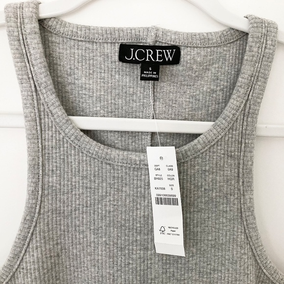 NWT J. Crew Heather Gray New Favorite Tank Top in Vintage Rib - S - Picture 2 of 5